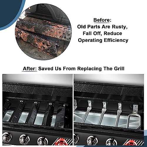 Adviace Grill Replacement Parts for Dyna Glo DGH474CRP, DGH483CRP, DGH474CRN-D, DGH474CRN, Cast Iron Grill Grates, Porcelain Heat Plates Shields Tents and Burners for Dyna-Glo Grill Replacement Parts. - Grill Parts America