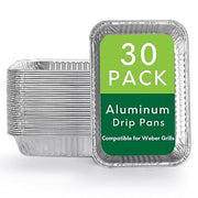 WWM 30 Pack Aluminum Drip Pan Liners Compatible for Weber Q Series,Genesis Series, Pulse,Spirit Series & Traveler Grills, Disposable Aluminum Foil Grease Drip Pans, Grill Accessories - Grill Parts America