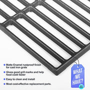 Grill Grates for Charbroil Advantage 4 Burner 463343015 463344015 463344116, Advantage 2 Coal Parts 463340516 Gas Grill, G467-0002-W1 Cast Iron Cooking Grids for Tru Infrared 463336016, 16 15/16" - Grill Parts America