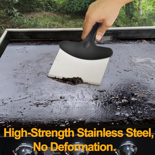 RTT Heavy Duty Grill Scraper for Blackstone Griddle Accessories,Stainless Steel Griddle Scraper,Sturdy Food Scraper Griddle Scraper-Heavy Duty Stainless Steel Grill Scraper for Blackstone Cleaning - Grill Parts America