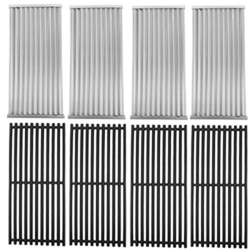 18 1/4" Stainless Steel Emitter Plates and Cast Iron Cooking Grill Grates Replacement Parts for Charbroil 463224912, 463231711, 463241413, 463241414, 463247209, 463271314, 466231711, Kenmore 463268107 - Grill Parts America