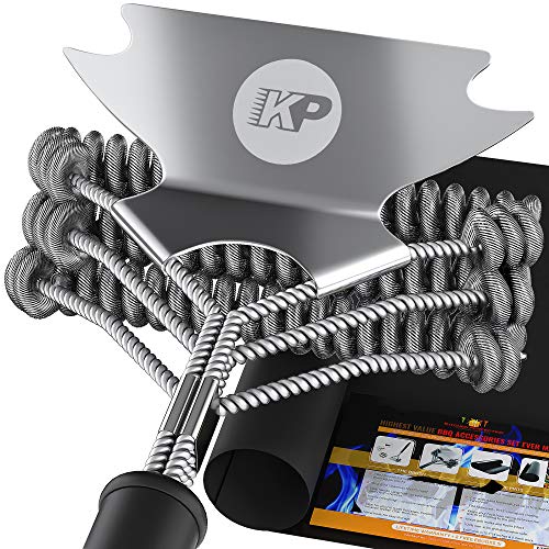 KP 3 in 1 Dream Set- Safe Grill Cleaning Kit - Bristle Free Grill Brush for Outdoor Grill w/Grill Scraper +Heavy Duty Grill Mat|Best BBQ Brush for Grill Cleaning | Grill Accessories for All Grills - Grill Parts America