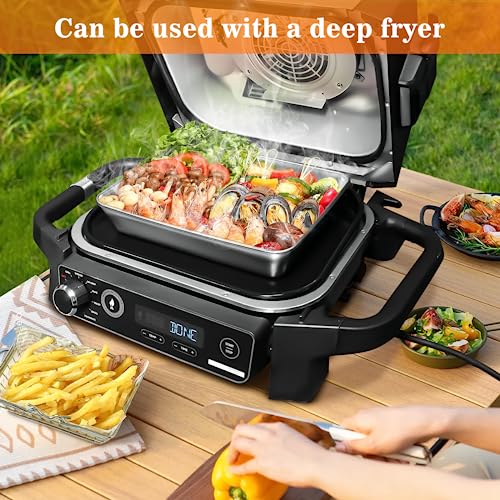 GRISUN Enamel Cast Iron Griddle for XSKGRDPLT Woodfire, Compatible for Ninja Woodfire Grills OG700 Series, Outdoor Flat Top Griddle Plate with Oil Hole - Grill Parts America