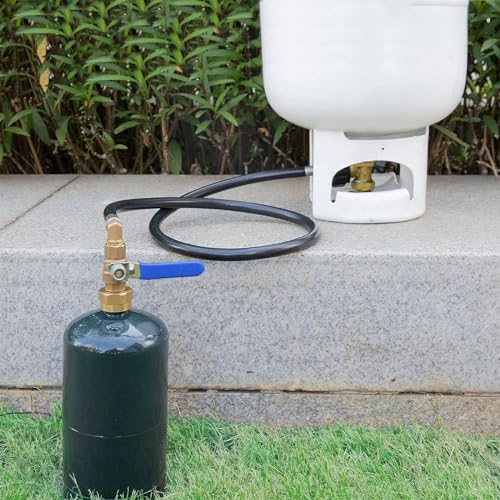 GasSaf 3FT Propane Refill Adapter Hose, Propane Refill Kit with ON/OFF Control Valve for Filling 1 lb Propane Tank Cylinder Bottle - Grill Parts America
