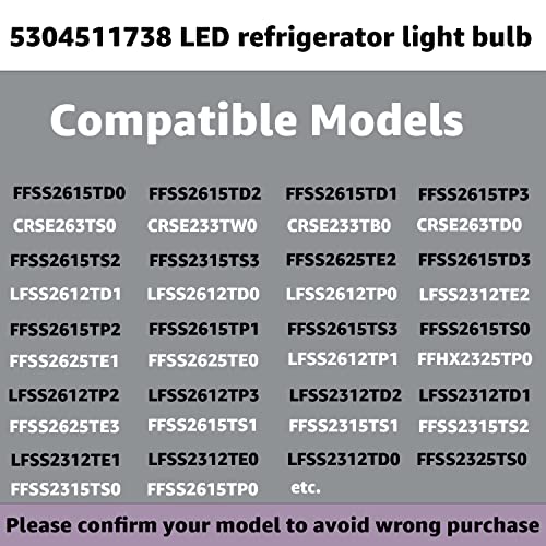 LaWana 5304511738 Refrigerator Bulb kei d34l Bulb, E26 Light LED  Refrigerator Bulb 3.5W Compatible with Frigidaire Kenmore Electrolux  Refrigerator Bulb AP6278388 PS12364857