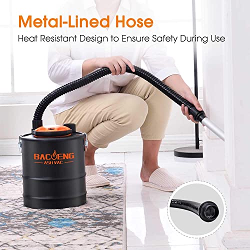BACOENG Standard 4 Gallon 6.6Amp Ash Vacuum Cleaner with Blow Function for Pellet Stoves, Wood Stoves and BBQ Grills - Grill Parts America