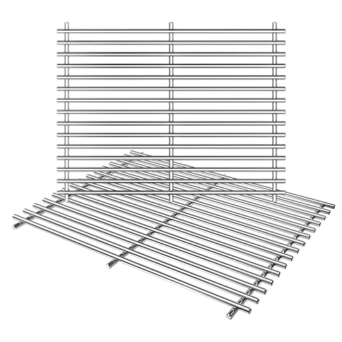 Hisencn Cooking Grates for Grill Master 720-0697, Nexgrill 720-0697E, Huntington Rebel Grill, Sunbeam 720-0697, Uniflame GBC091W, 17 3/16 inch Stainless Steel Solid Rod Cooking Grids, 2 PCS - Grill Parts America