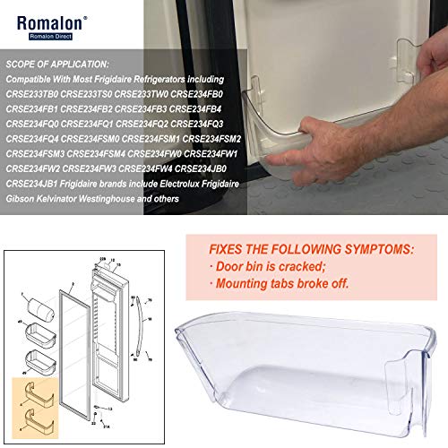 Romalon 240363702 Door Bin 14.3in(L)×4.2in(W)×5.5in(H) Replaces 891287 AH430207 EA430207 PS430207（1 Pack）Replaces 240363705, 240363708, AP2116106 - Grill Parts America