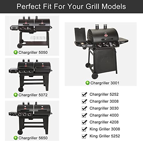Criditpid Grill Replacement Parts for Chargriller 5050, 5650, 3001, 3030, 5072, 3008, 4000, 5252, 5050 Grill Models, Stainless Steel Heat Plates, Burner Tubes, Hanger Brackets for Chargriller. - Grill Parts America