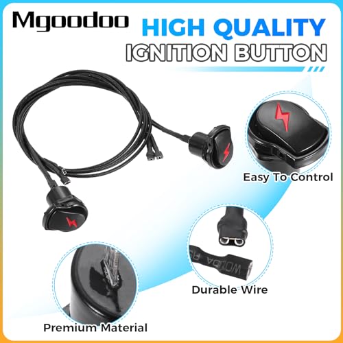 Mgoodoo Electronic Ignition Button Switch Kit, Grill Replacement Igniter Push Button Module Grill Igniter Button with Wires Fits for Surefire Ignition Systems, 2 Pack - Grill Parts America