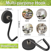 SKNOOY 4 Pack Heavy Duty Magnetic Grill Hooks, Magnet Hooks for Grill Utensils, Rust Proof Outdoor Magnetic Tools Hangers, Powerful Magnetic Hooks for BBQ Tools Refrigerator Locker Kitchen Office - Grill Parts America