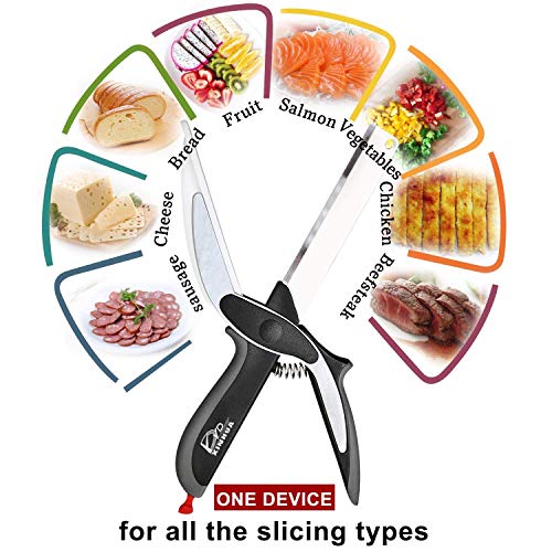 YD YD XINHUA Kitchen Food Cutter Chopper Clever Kitchen Knife with Cutting Board, Clever Multipurpose Food Scissors Stainless Steel Vegetable Slicer Fruit Cutter Quick & Easy to Cut BBQ Tools - Kitchen Parts America