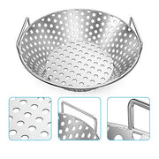 Skyflame 14 Inch Stainless Steel Charcoal Basket Accessories Compatible with Kamado Joe Classic | Large Big Green Egg | Pit Boss | Louisiana Grills & Other Grills - New Version of Hollow Holes Design - Grill Parts America