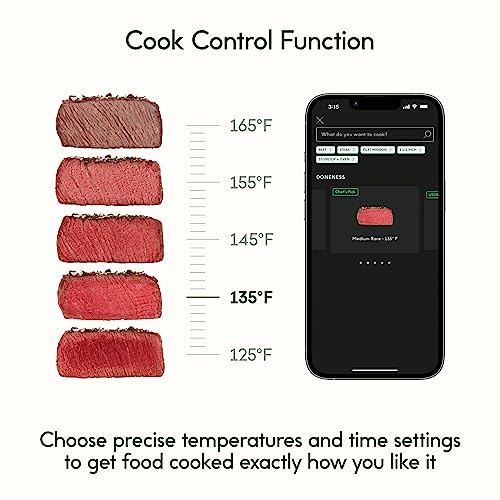 Chef IQ Smart Thermometer Extra Probe No. 3, Bluetooth/Wifi Enabled, allows Monitoring of Two Foods at Once, for Grill, Oven, Smoker, Air Fryer