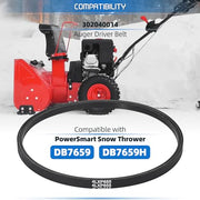 302040014 Snowblower Belt Auger Drive Belt Compatible with Powersmart Snow Blower DB7659 DB7659H Snow Thrower V Belt Snow Blower Replacement Parts - Grill Parts America
