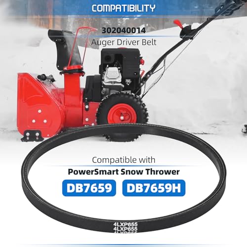 302040014 Snowblower Belt Auger Drive Belt Compatible with Powersmart Snow Blower DB7659 DB7659H Snow Thrower V Belt Snow Blower Replacement Parts - Grill Parts America