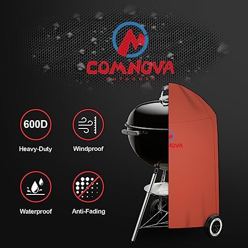 Comnova Charcoal Kettle Grill Cover - 600D BBQ Cover for Weber 22 Inch Charcoal Grills, Heavy Duty & Waterproof Covers for Weber 22 Inch Master Touch Charcoal Grill, Original Kettle Grill and More - Grill Parts America