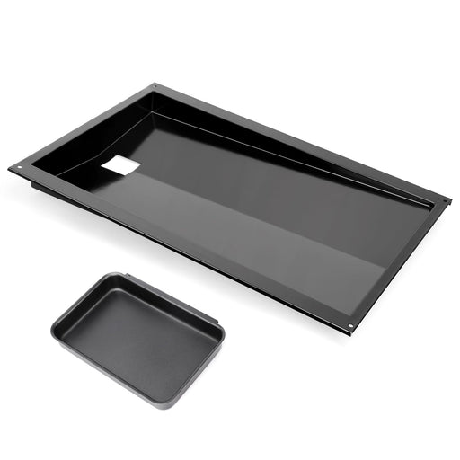 QuliMetal Grease Tray with Catch Pan for Weber Genesis 300 Series Gas Grills with Side Control Knob (2007-2010), Genesis E310, Genesis E320 Drip Pans Replace Weber #67767/67758 Genesis Grease Tray - Grill Parts America