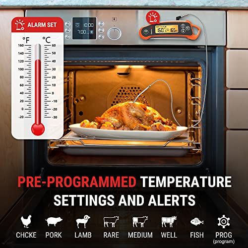 ThermoPro TP710 Instant Read Meat Thermometer Digital for Cooking, 2-in-1 Waterproof Kitchen Food Thermometer with Dual Probes and Dual Temperature Display for Oven, Grilling, Smoker & BBQ - Grill Parts America