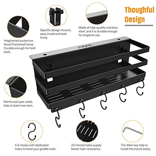 RUSFOL Upgraded Stainless Steel Griddle Caddy for Char-Broil Gas Griddles, with an Allen Key, Space Saving BBQ Accessories Storage Box, Free from Drill Hole&Easy to Install - Grill Parts America