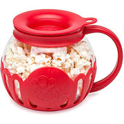 Ecolution Patented Micro-Pop Microwave Popcorn Popper with Temperature Safe Glass, 3-in-1 Lid Measures Kernels and Melts Butter, Made Without BPA, Dishwasher Safe, 1.5-Quart, Red - Grill Parts America