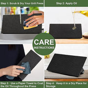 EWFEN Burger Press, 7" Round & 8.2"X4.3" Rectangle Heavy-Duty Cast Iron Smash Bacon Press Meat Steak with Wood Handle for Griddle, Sandwich, Nonstick Pan - Grill Parts America