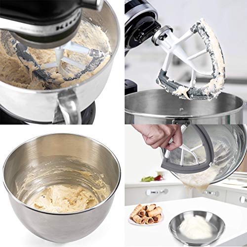 Flex Edge Beater For Kitchenaid,Kitchen Aid Mixer Accessory,Kitchen Aid Attachments For Mixer,Fits Tilt-Head Stand Mixer Bowls For 4.5-5 Quart Bowls,Beater With Silicone Edges,White - Kitchen Parts America