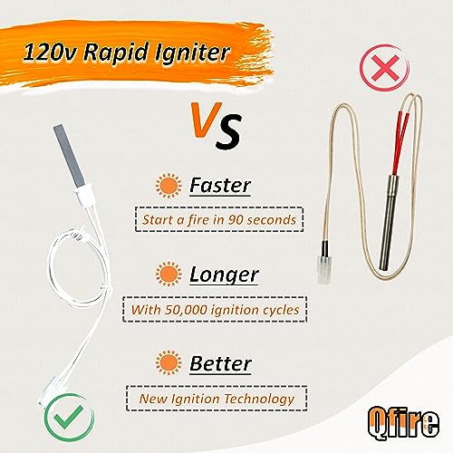 Black Fire Burn Pot and Hot Rod Rapid Igniter Kit 20751 Replacement For Most of Traeger/Z Gills/Pit Boss AC Wood Pellet Grill and Smoker - Grill Parts America