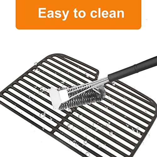 Hisencn Grill Cooking Grates for Nexgrill 820-0072 Fortress 2-Burner Table Top Portable Propane Gas Grill, Cast Iron Grill Grid Replacement Parts Outdoor BBQ Repair Kit (2 Pack) - Grill Parts America