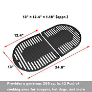 Uniflasy Cast Iron Grill Cooking Grates for Coleman Roadtrip Swaptop Grills LX LXE LXX, 2 Pack - Grill Parts America