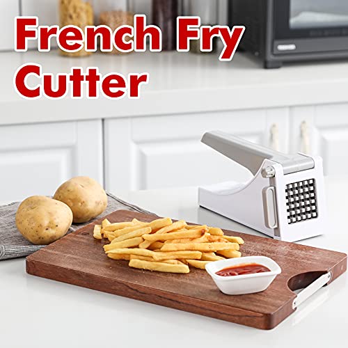French Fry Cutter with 2 Blades, Professional Potato Cutter Stainless  Steel, Potato Slicer French Fries, Press French Fries Cutter for Potato  Cucumber
