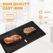 Hisencn Grill Grates and Grill Plate for Charbroil Advantage 463343015, 463344015, 463344116, Advantage Gas2coal Parts 463340516 Gas Grill Models, 16 15/16" Cast Iron Cooking Grates for G467-0002-W1 - Grill Parts America