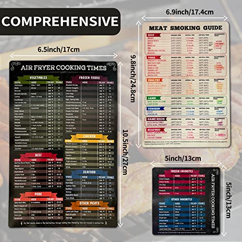 3PC Meat Smoker Guide，Meat Temperature Magnet,Meat Temperature Chart,BBQ Grill Smoker Accessories,Smoker Accessories Gifts for Men-Cook Time,Temperature Guide. - Grill Parts America