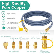 5369 Propane to Natural Gas Conversion Kit, For Weber, Fire Pit,CharBroil, Blackstone 28" &36 ",Nexgrill,Generator, Pizza Oven, Patio Heater,etc.12FT 3/8" ID Natural Gas Hose with Quick Connect - Grill Parts America