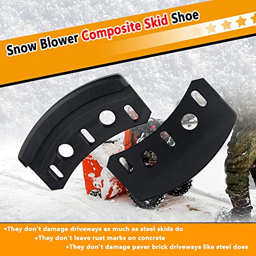 2-Pack M135188 Snow Blower Composite Skid Shoe for J-OHN Deere Tractors & 42, 44, 46, 47 inches Snowblowers, Replaces M46530, GXH3045, AM31235 Snow Blower Skid Shoe, fits L 100 110 X 350 354 465 485 - Grill Parts America