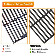 GRISUN Grill Grates for Oklahoma Joe's Longhorn Combo Grill, for Charcoal Firebox Area, Nexgrill 720 0826, Charbroil 461251314, Cast Iron Grill Grids for Longhorn Combo Charcoal/Gas Smoker 2 PCS - Grill Parts America