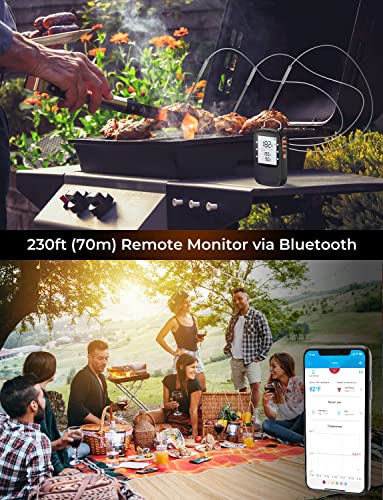  Govee Wireless Meat Thermometer, Bluetooth Grill Thermometer,  230ft Remote Monitoring, High Accuracy, Alarm Notifications, Food  Thermometer with 2 Probes, for Smoker, BBQ, Oven, Kitchen: Home & Kitchen