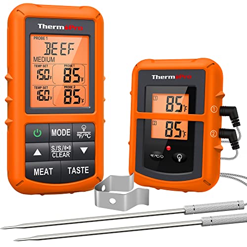 ThermoPro TP20 Wireless Meat Thermometer with Dual Meat Probe, Digital Cooking Food Meat Thermometer Wireless for Smoker BBQ Grill Thermometer - Grill Parts America