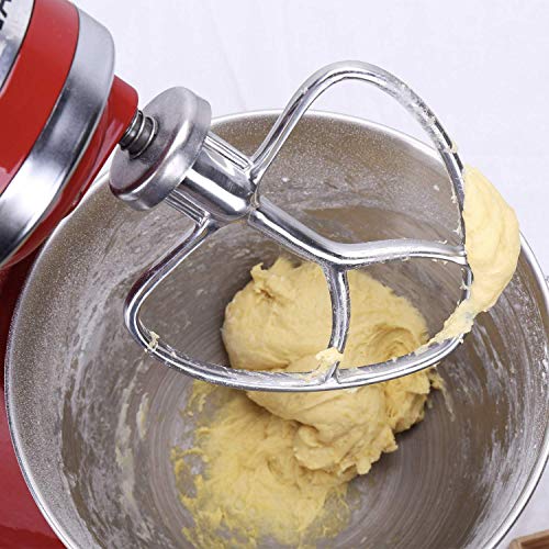 Geesta Polished Stainless Steel Flat Beater for Kitchen aid 4.5 Qt - 5 Qt Tilt-Stand Mixer Attachments for Kitchen Paddle, Baking - Pastry, Pasta Dough, Lcing, Mixing Accessory - Dishwasher Safe - Kitchen Parts America