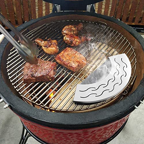 Onlyfire BBQ Smoker Box, Stainless Steel Fan-Shape Smoker Box with Removable Lid & Water Reservoir, Wood Chip Smoker Box for Charcoal Grills, Kamado Grills - Add Smokey BBQ Flavor to Your Foods, - Grill Parts America