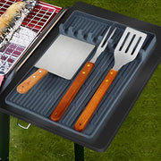 ISSEVE Silicone Griddle Tools Mat for Blackstone, Large Silicone Spatula Mat with Drip Pad, Grill BBQ Caddy Utensils Holder for Kitchen, Cooking & Countertop, Griddle Accessories for Blackstone Grey - Grill Parts America