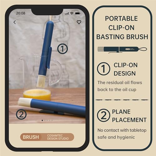 Cosamtec Silicone Grill Basting Brush Pastry Brush for Baking and Cooking Food Grade & BPA Free BBQ Grill Oil Brush with Nylon Handle 9" - Grill Parts America