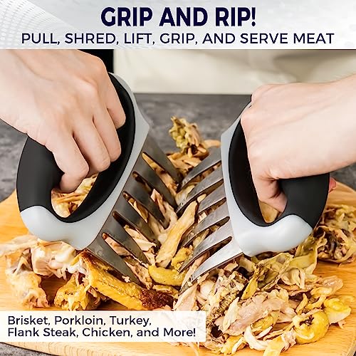 Meat Shredder Claws with Ultra-Sharp Blades for Shredding Meat, Lift, Handle, and Cut - CHEFSSPOT Chicken Shredder Turkey Lifters - Heat Resistant Grill Accessories -BBQ Grilling Gifts for Men & Women - Grill Parts America