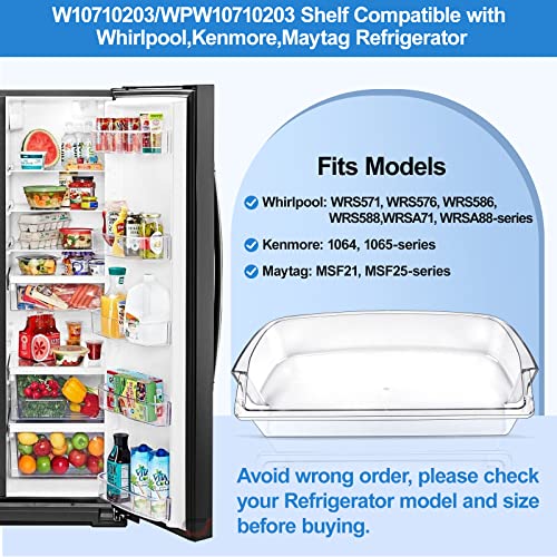 UPGRADED WPW10710203 Refrigerator Door Bin Shelf Replacement, Compatible with Whirlpool Kenmore Refrigerator Door Shelf Parts W10710203, W10451871, W10463668, AP6023888, PS11757236 with Soda Organizer - Grill Parts America