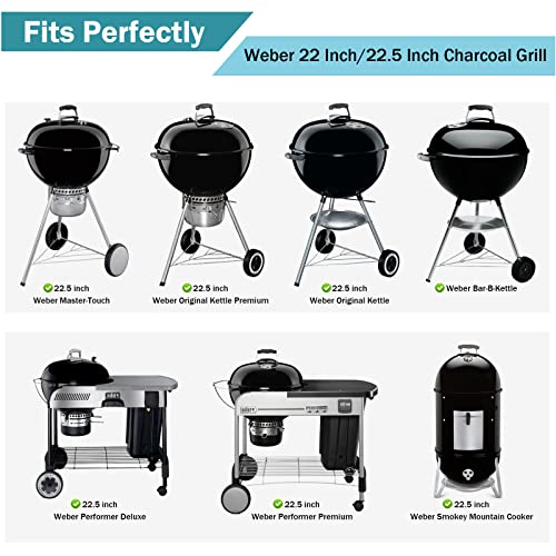 Criditpid 8835 Cast Iron Grill Grates Replacement for Weber 22.5" Charcoal Grills, Kettle, Performer Premium, Master-Touch, Charcoal Smoker, 21.5" Gourmet BBQ System Round Grill Cooking Grate Parts - Grill Parts America