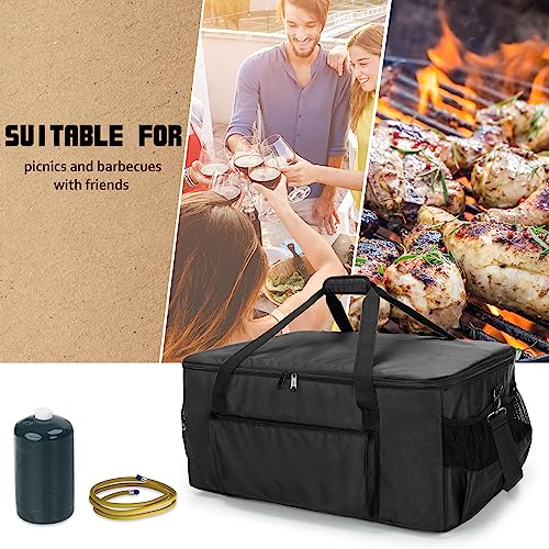 SAMDEW Grill Cover Compatible with Ninja Woodfire Outdoor Grill, BBQ Bag Compatible with Ninja OG701 & OG751 Smoker Grill, Carrying Case Fit for 7 in 1 Woodfire Electric Grill & Accessories, Bag Only - Grill Parts America