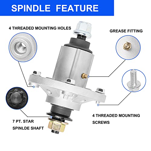 Spindle Assembly for John Deere Mower Replaces GY20454 GY20962 - Spindle for D105 D110 D130 D140 L110 LA105 LA115 LA125 LA130 LA135 LA145 X110 42" 48" Lawn Mower Tractor Deck with Threaded Bolts - Grill Parts America