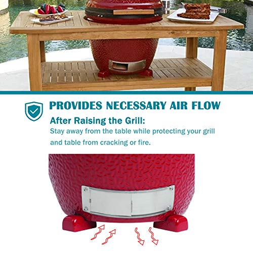 KAMaster Ceramic Grill Feet Shoes Set of 3 for Kamado Grill Accessories Parts Raise Kamado Grill Classic and Big Grill or Primo,Big Green Charcoal Grill Egg For BBQ Grill Table Outdoor and Garden - Grill Parts America