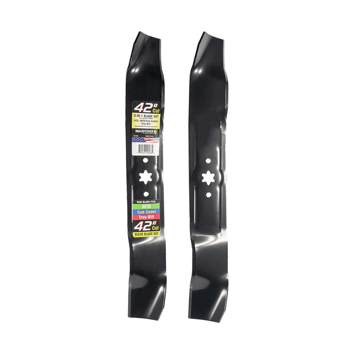 4 Cuchillas De Acolchado Para Cortacésped De 42″ – Repuesto Oregon Para MTD, Cub Cadet, Troy-Bilt – 742-0616