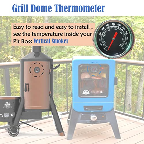 Replacement Black Dome Thermometer for Pit Boss 2-Series / 3-Series Vertical Smoker Grills, Pit Boss Memphis Ultimate Thermometer,Pit Boss PB1230G Combo Grills Heat Indicator - Grill Parts America